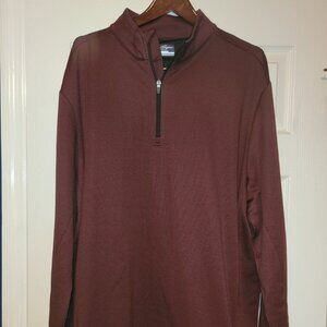 Ben Hogan Men's Micro Jacquard 1/4 Zip Golf Sweater, 2XL, Fig